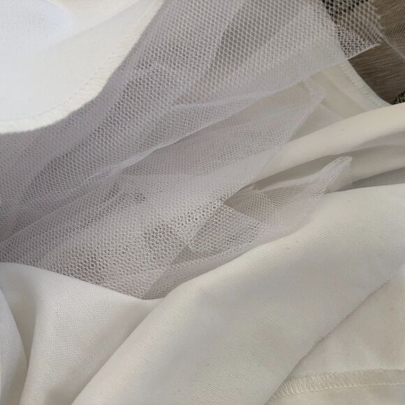 TRIXXI White Floral Embroidered Prom Party Maxi Skirt w Tulle Junior Sz 1 - Picture 15 of 16